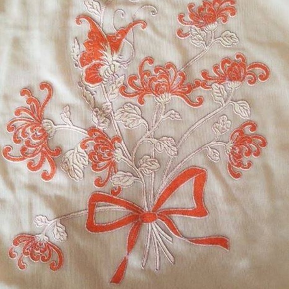 Cute peach ruffle top with bow print sz XS/S - Picture 2 of 3